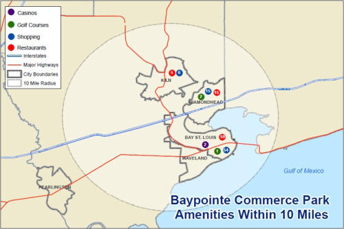 Amenities within 10 miles of Baypointe Commerce Park